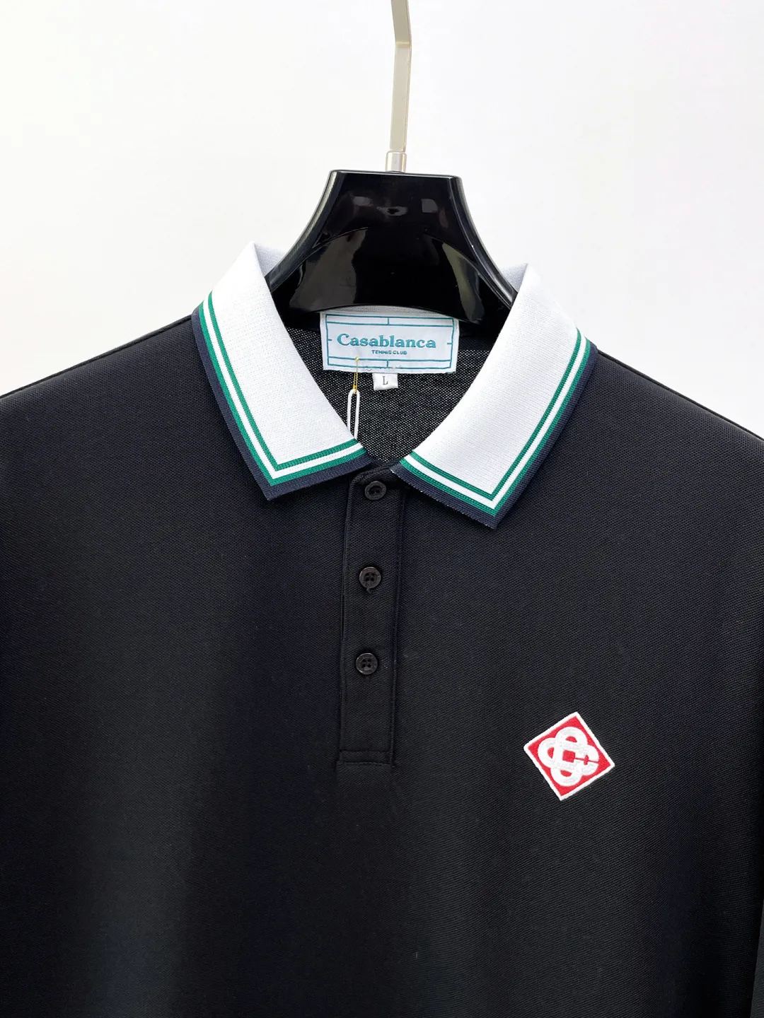 Casablanca New Arrival long-sleeved Polo shirt, original fabric, official Same Style, made of pure cotton pique fabric, custom-made in the same vat, feels very comfortable and smooth, very wide and stylish, produced by a first-line brand Factory, imported Behringer embroidery machine, embroidery is full and textured, collar and collar ribs are woven with imported yarn, will not deform after long-term wear, the most New Arrival style in autumn and winter, fashionable and individual, super Versatile and good-looking Very suitable for both men and women. A must-have item for everyone. Size: M-XXXL